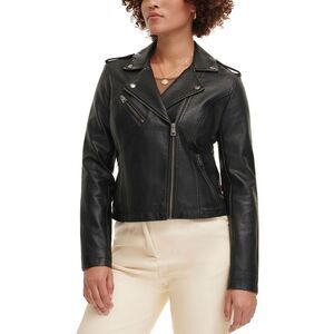 Levi's Womens Classic Faux Leather Asymmetrical Moto Jacket X-Large XL Black NWT